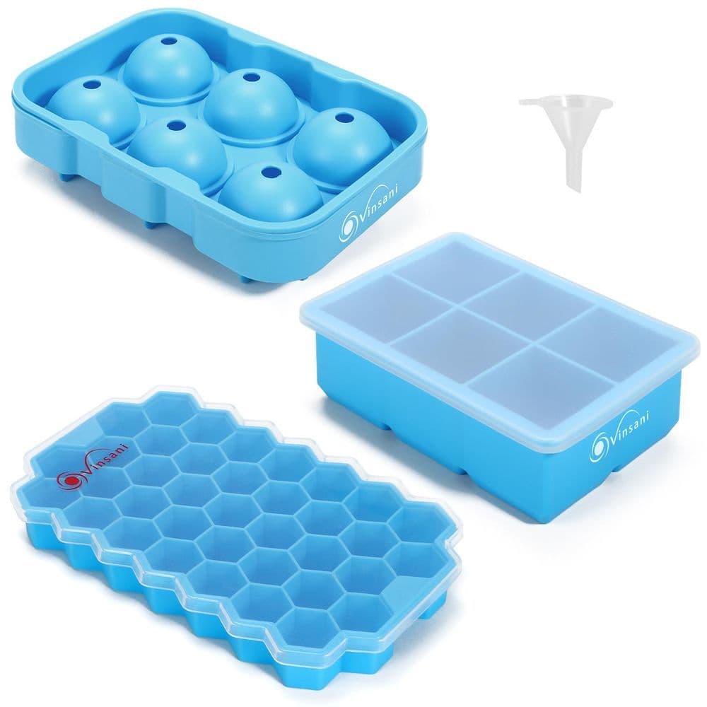image-3 Pack Ice Cube Tray Easy-Release Silicone Flexible Ice Mould Tray