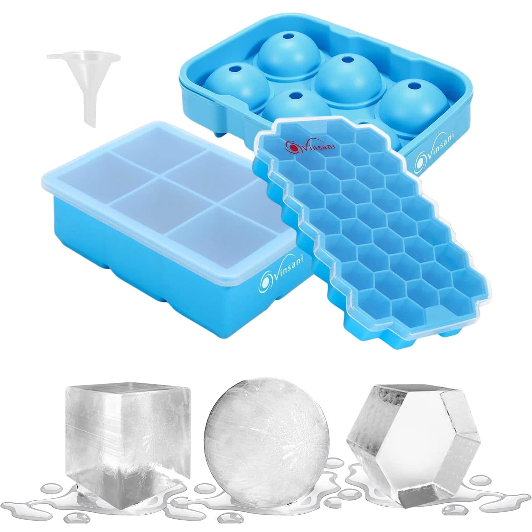 image-3 Pack Ice Cube Tray Easy-Release Silicone Flexible Ice Mould Tray