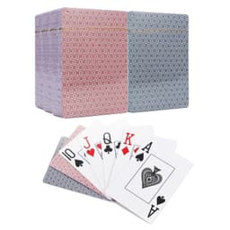 image-Traditional Check Poker Casino Plastic Coated Playing Cards Decks (2 / 4 / 6 / 12)