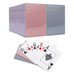 image-Traditional Check Poker Casino Plastic Coated Playing Cards Decks (2 / 4 / 6 / 12)