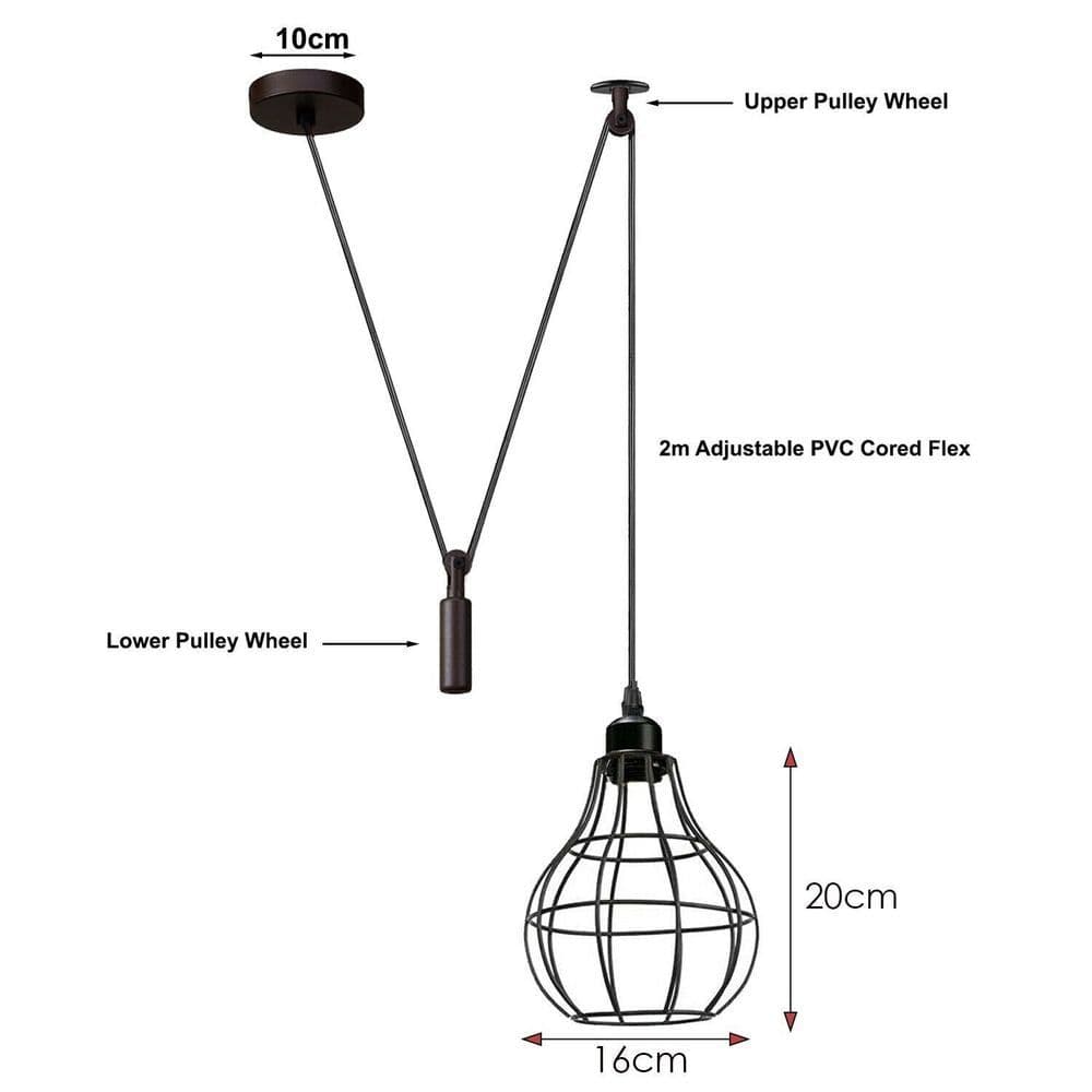 image-Hanging Pendant Lamp Retro Industrial Vintage Light