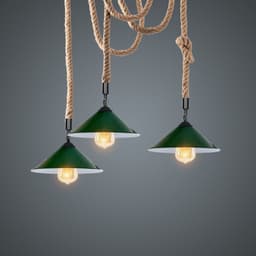 image-Industrial Pendant Light Retro Vintage Chandelier Hemp Rope Ceiling spider