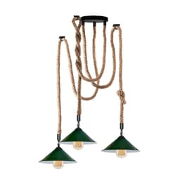 image-Industrial Pendant Light Retro Vintage Chandelier Hemp Rope Ceiling spider