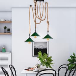 image-Industrial Pendant Light Retro Vintage Chandelier Hemp Rope Ceiling spider