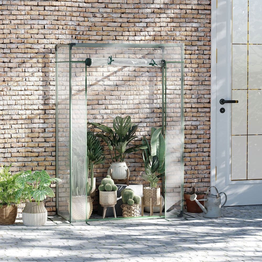 image-100 x 50 x 150cm Greenhouse Steel Frame PE Cover with Roll-up Door Outdoor