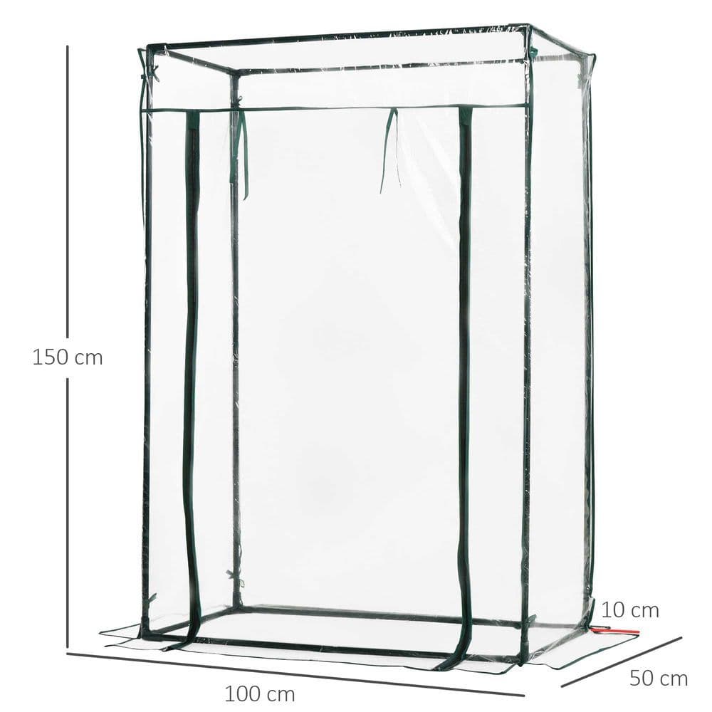 image-100 x 50 x 150cm Greenhouse Steel Frame PE Cover with Roll-up Door Outdoor