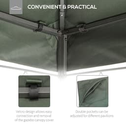 image-3x4m Gazebo Replacement Roof Canopy 2 Tier Top UV Cover Patio Deep Grey