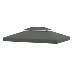image-3x4m Gazebo Replacement Roof Canopy 2 Tier Top UV Cover Patio Deep Grey
