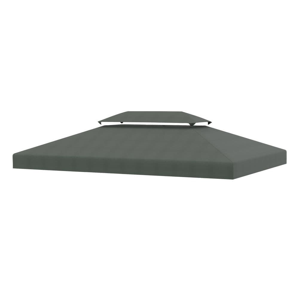image-3x4m Gazebo Replacement Roof Canopy 2 Tier Top UV Cover Patio Deep Grey