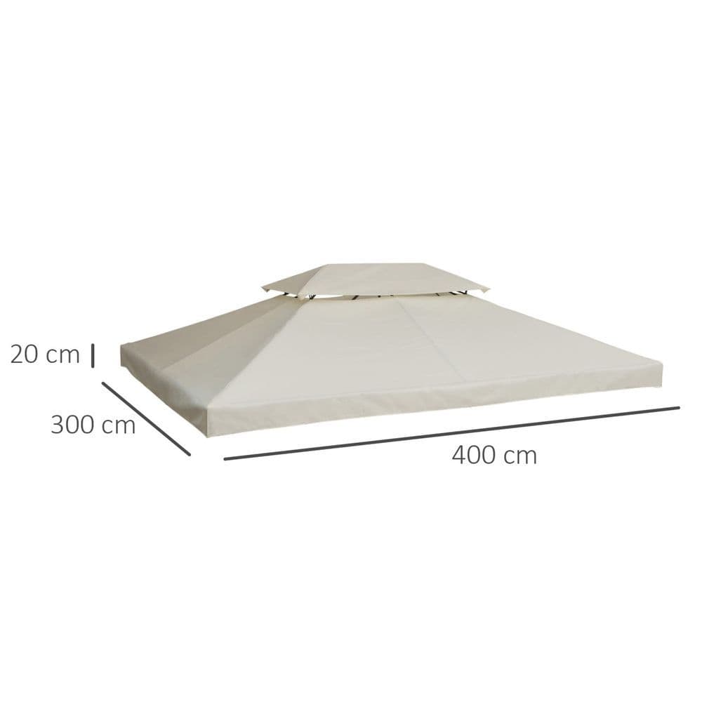 image-3x4 m 2-Tier Waterproof Gazebo Replacement Top-Cream-White