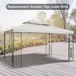 image-3x4 m 2-Tier Waterproof Gazebo Replacement Top-Cream-White