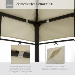 image-3x4 m 2-Tier Waterproof Gazebo Replacement Top-Cream-White