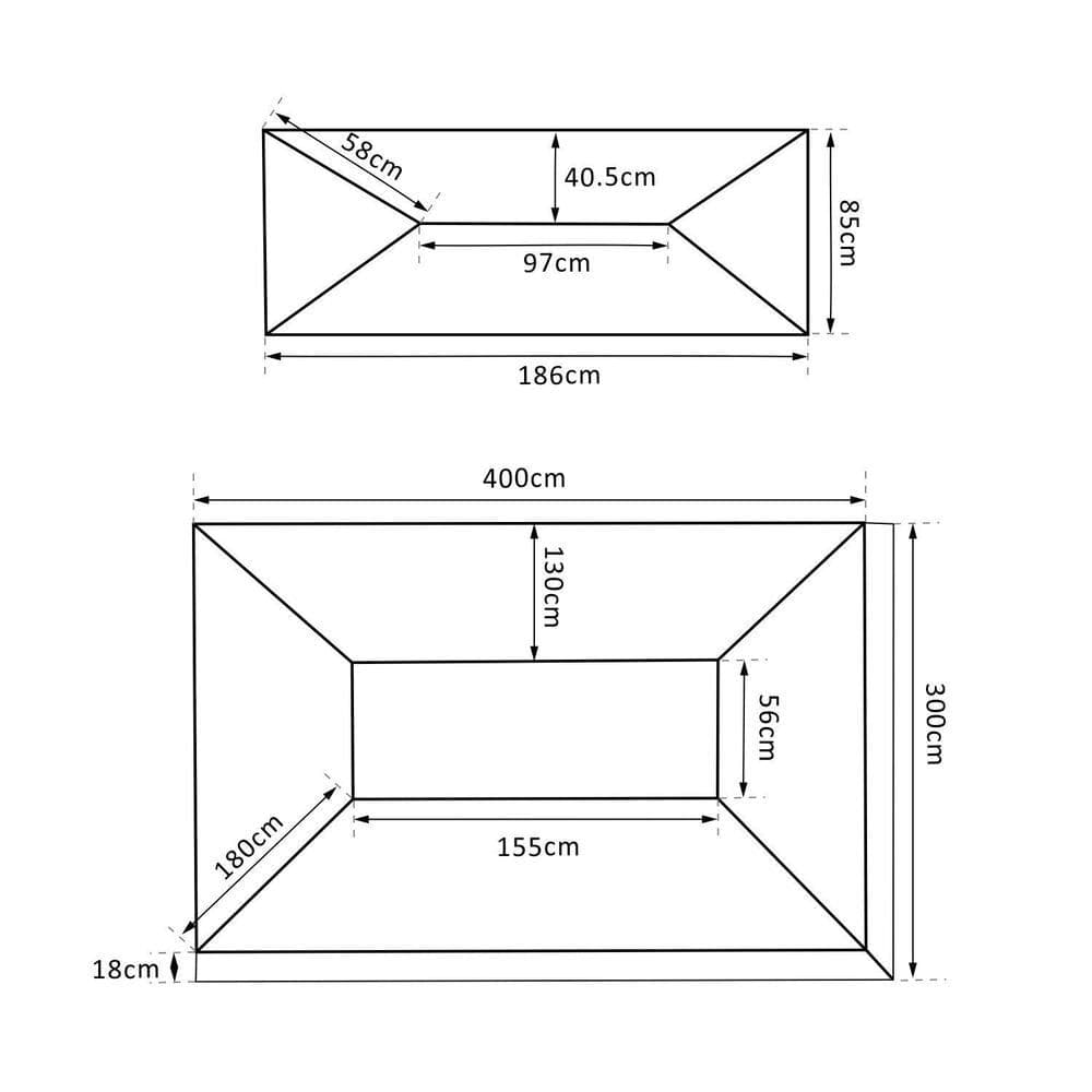 image-3x4 m 2-Tier Waterproof Gazebo Replacement Top-Cream-White