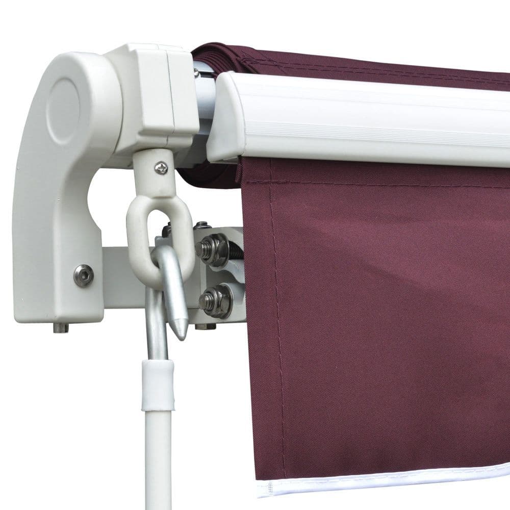 image-3x4m Retractable Manual Awning Window Door Sun Shade Canopy Wine Red