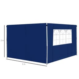 image-3m Gazebo Exchangeable Side Panel Panels W/ Window-Blue
