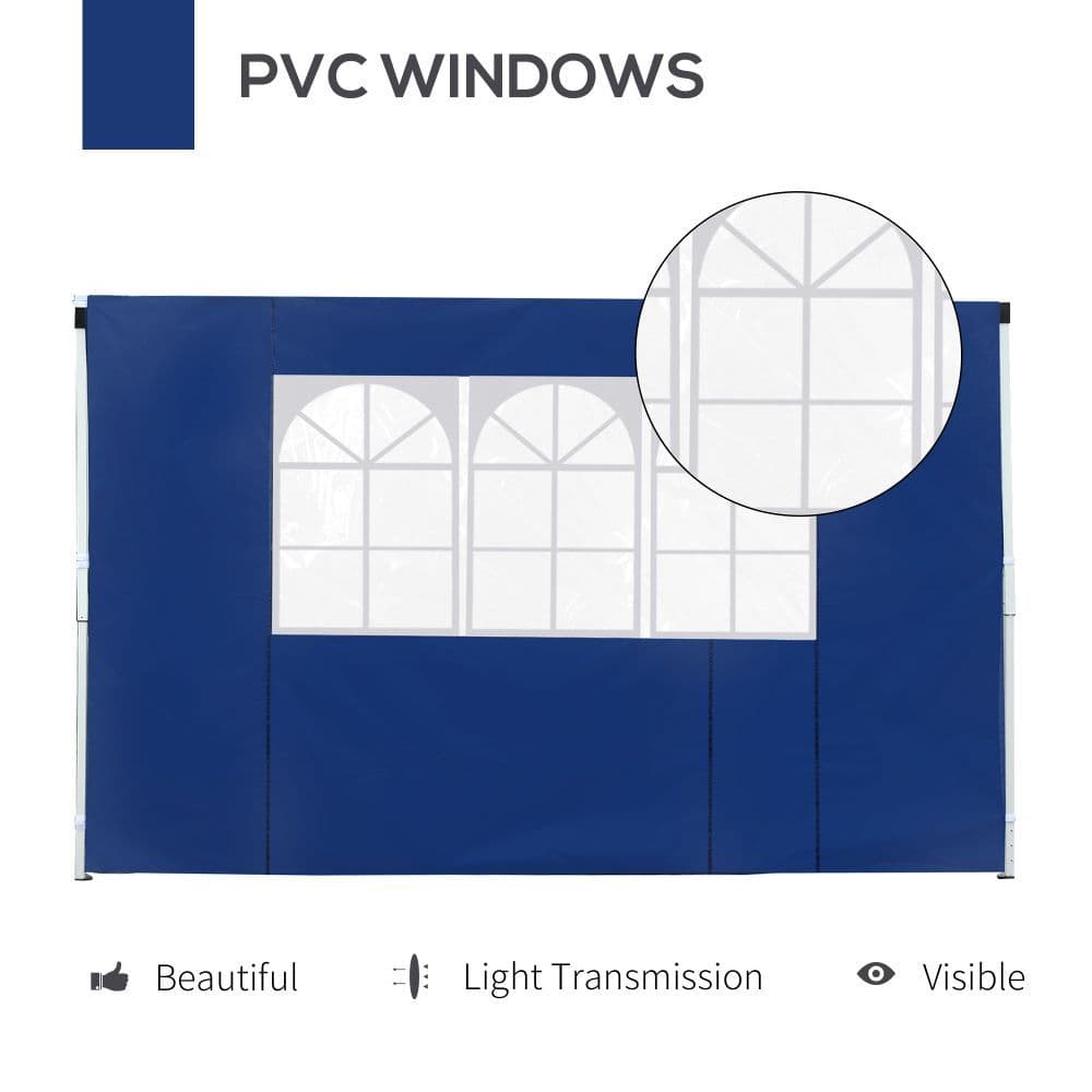 image-3m Gazebo Exchangeable Side Panel Panels W/ Window-Blue