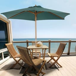 image-2.5m Wooden Garden Patio Parasol Umbrella-Dark Green