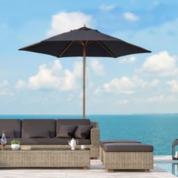 image-2.5m Wood Garden Parasol Sun Shade Patio Outdoor Wooden Umbrella