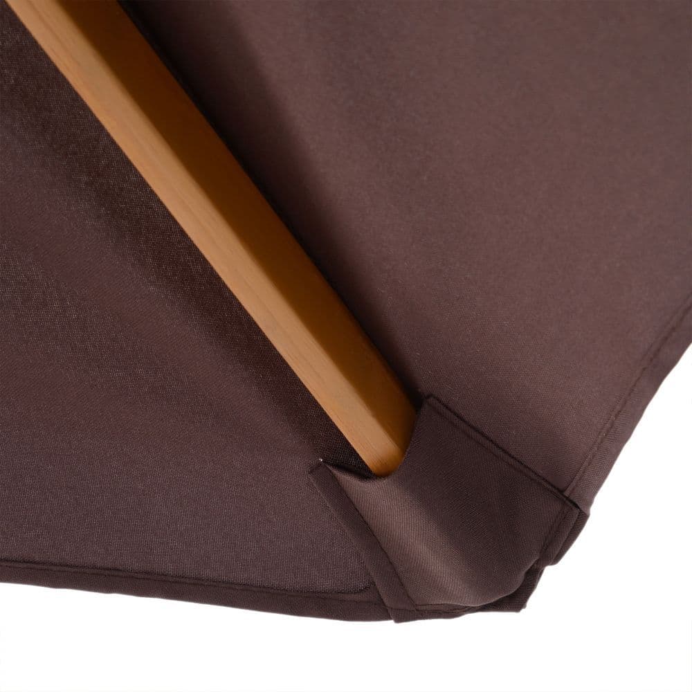image-Outsunny 2.5m Wood Garden Parasol Sun Shade Patio Outdoor Wooden Umbrella Canopy
