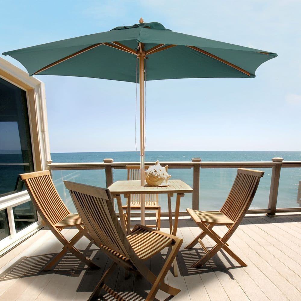 image-2.5m Wooden Garden Patio Parasol Umbrella