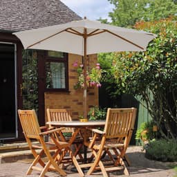 image-2.5m Wooden Garden Patio Parasol Umbrella