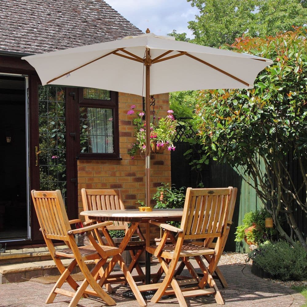 image-2.5m Wooden Garden Patio Parasol Umbrella
