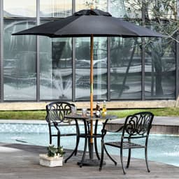 image-2.5m Wooden Garden Patio Parasol Umbrella
