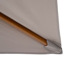 image-2 x 3m Wood Square Parasol Sun Shade Garden Outdoor Umbrella Canopy Light Grey