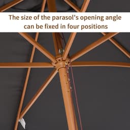 image-2x3x2.5m Wood Square Parasol Sun Shade Garden Outdoor Umbrella Canopy Teak