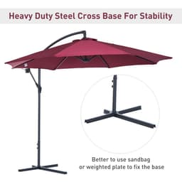 image-3m Banana Hanging Umbrella Garden Parasol-Red