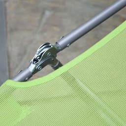 image-Adjustable Sun Bed Garden Lounger Recliner Relaxing Camping Light Green