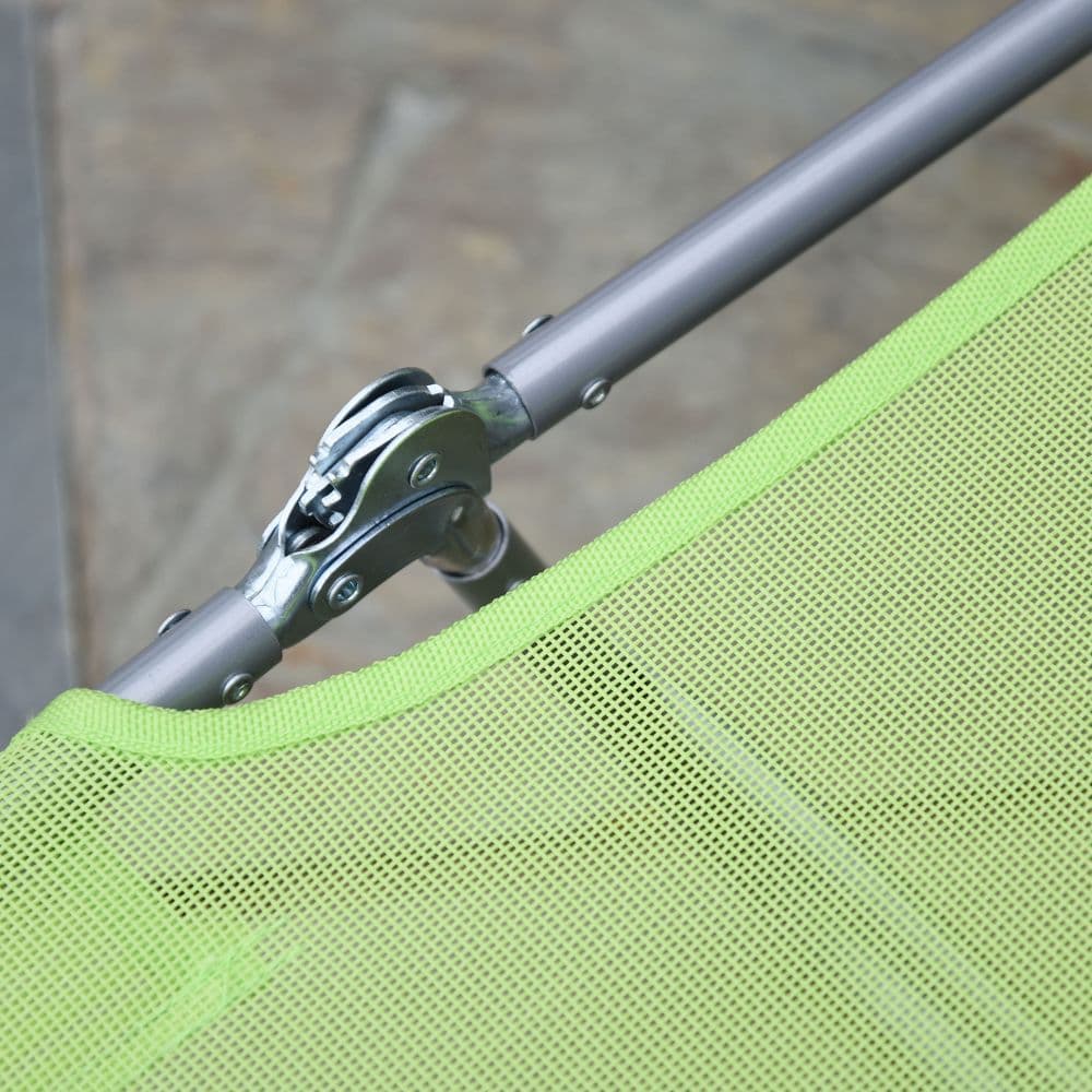 image-Adjustable Sun Bed Garden Lounger Recliner Relaxing Camping Light Green