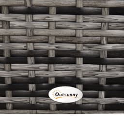 image-Tempered Glass Top Outdoor Garden Rattan Side Table Grey