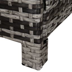 image-Tempered Glass Top Outdoor Garden Rattan Side Table Grey