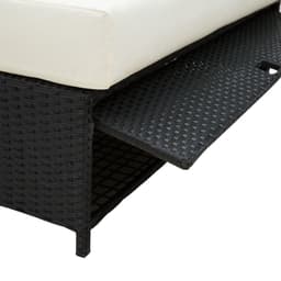 image-Rattan 2-Seater Sofa Sun Lounger Bed-Black