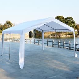 image-Gazebo Marquee Party Tent, Steel Frame, 4x4 m-White