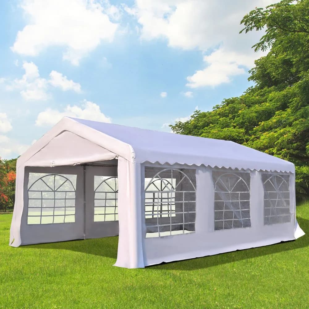 image-Gazebo Marquee Party Tent, Steel Frame-White