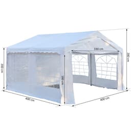 image-Gazebo Marquee Party Tent, Steel Frame-White