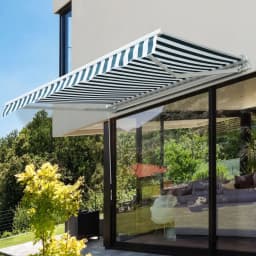 image-Retractable Awning, 2.5x2 m-Dark Green/White