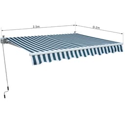 image-Retractable Awning, 2.5x2 m-Dark Green/White