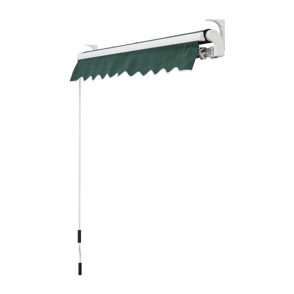 image-Manual Retractable Awning, size (2.5m x 2m)-Dark Green