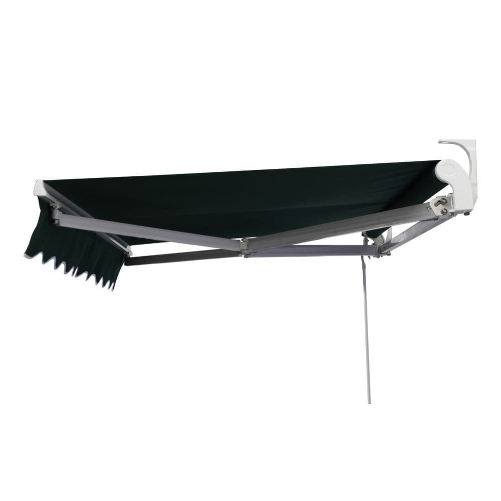 image-Manual Retractable Awning, size (2.5m x 2m)-Dark Green