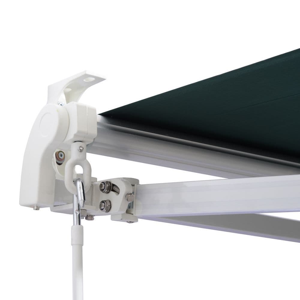 image-Manual Retractable Awning, size (2.5m x 2m)-Dark Green