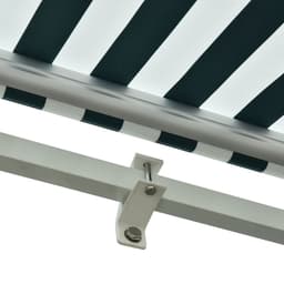 image-Manual Retractable Awning, size (3m x 2.5m)-Green/White Stripes