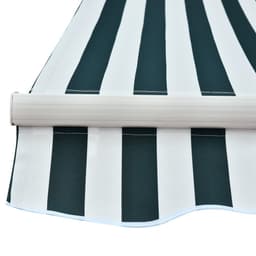 image-Manual Retractable Awning, size (3m x 2.5m)-Green/White Stripes