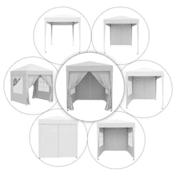 image-2mx2m Pop Up Gazebo Party Tent Canopy Marquee with Storage Bag White