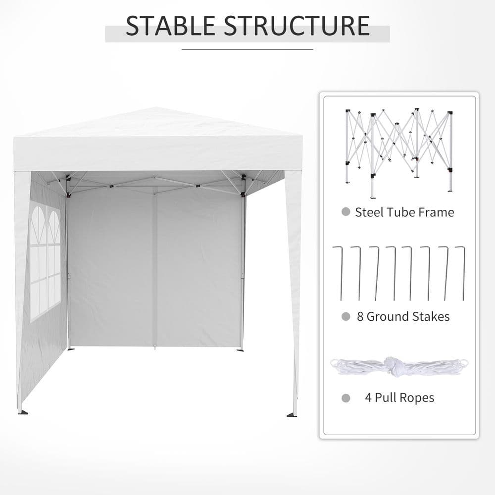image-2mx2m Pop Up Gazebo Party Tent Canopy Marquee with Storage Bag White
