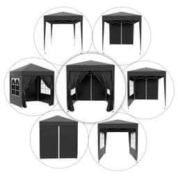 image-2mx2m Pop Up Gazebo Party Tent Canopy Marquee with Storage Bag Black