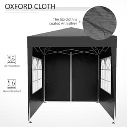 image-2mx2m Pop Up Gazebo Party Tent Canopy Marquee with Storage Bag Black