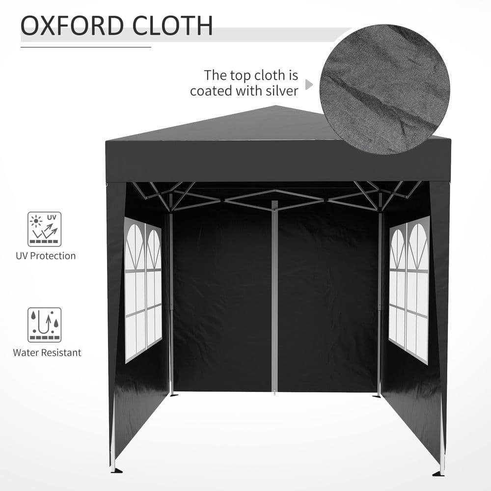 image-2mx2m Pop Up Gazebo Party Tent Canopy Marquee with Storage Bag Black